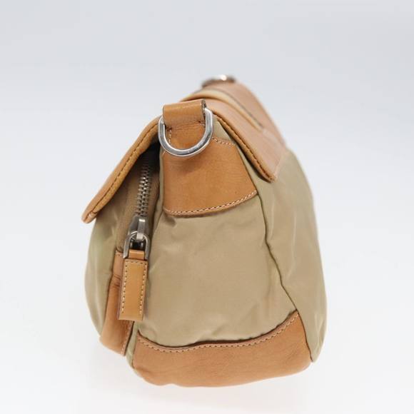 PRADA Shoulder Bag Nylon Leather Beige Auth bs16409 - Picture 3 of 16